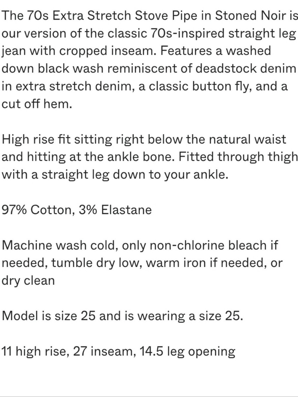 RE/DONE Jeans 70s Stove Pipe Distressed Jeans In Stoned Noir - Picture 8 of 8
